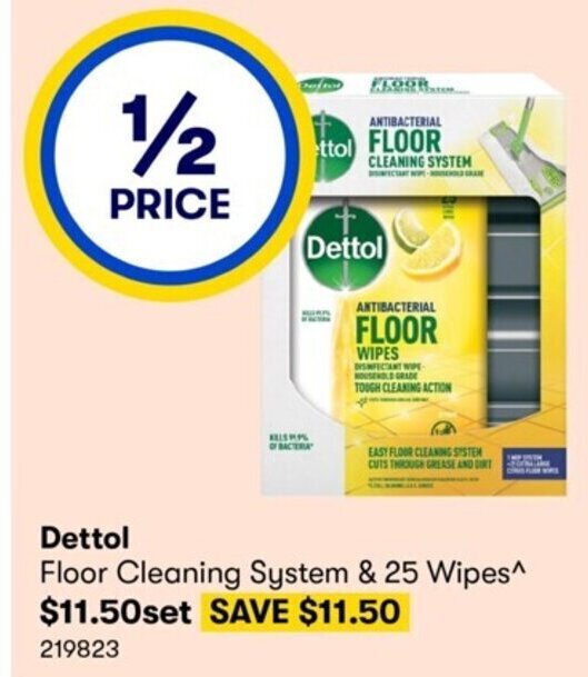 Dettol Floor Cleaning System & 25 Wipes offer at Costco