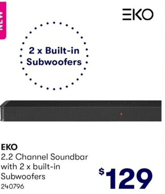 EKO 2.2Channel Soundbar with 2 x builtin Subwoofers offer at Costco