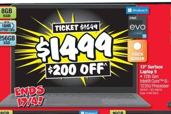 JB Hi-Fi 13" Surface laptop 5 offer