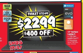 JB Hi-Fi 13" Surface laptop 5 offer