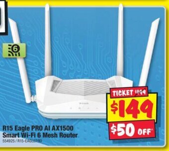JB Hi-Fi R15 Eagle Pro AI AX1500 Smart Wi-Fi 6 Mesh Router offer