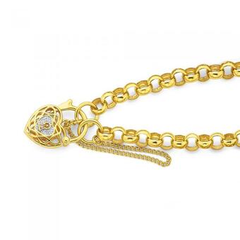 Prouds 9ct gold 19cm solid belcher padlock bracelet offer