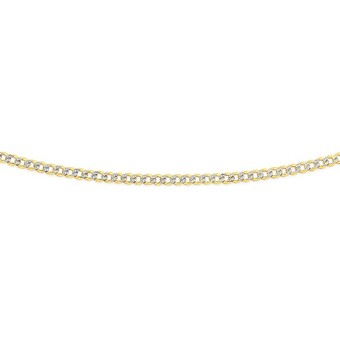 Prouds 9ct gold 45cm solid two tone curb chain offer