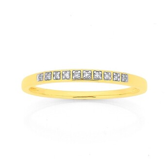 Prouds 9ct gold diamond fine bar band offer