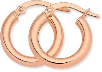 Prouds 9ct rose gold 2.5x10mm polished hoop earrings offer
