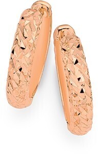 Prouds 9ct rose gold diamond-cut huggie earrings offer