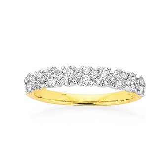 Prouds 9ct gold diamond wave band offer