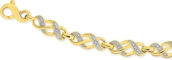 Prouds 9ct gold diamond love knot bracelet offer