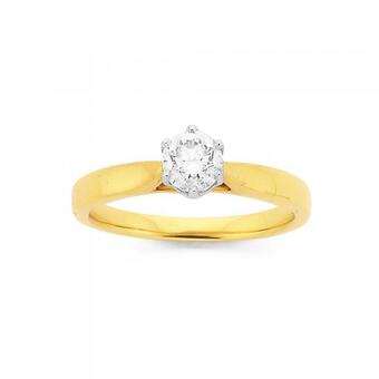 Prouds 18ct gold diamond solitaire ring offer