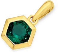 Prouds 9ct gold created emerald pendant offer