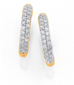 Prouds 9ct gold diamond small claw set huggie earrings offer