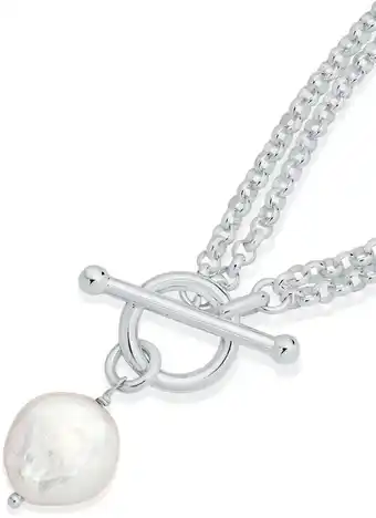 Prouds Sterling silver cultured freshwater fob coin pearl bracelet offer