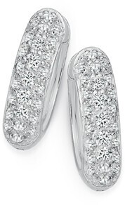 Prouds Sterling silver pave cubic zirconia huggie earrings offer