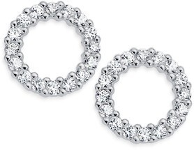 Prouds Sterling silver cubic zirconia circle stud earrings offer