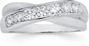 Prouds Sterling silver cubic zirconia crossover ring offer