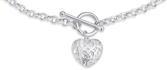 Prouds Sterling silver heart fob necklet offer