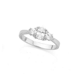Prouds Sterling silver cubic zirconia fancy dress ring offer