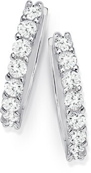 Prouds Sterling silver cubic zirconia huggie earrings offer
