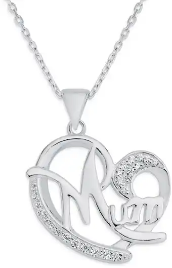Prouds Sterling silver mum heart pendant offer