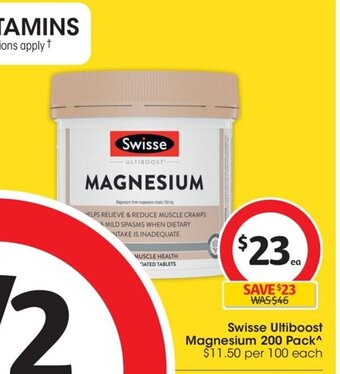 Coles Swisse Ultiboost Magnesium 200 Pack offer