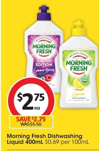 Coles Morning Fresh Dishwashing Liquid 400ml offer
