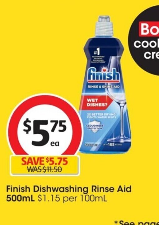 Finish Dishwashing Rinse Aid 500ml offer at Coles