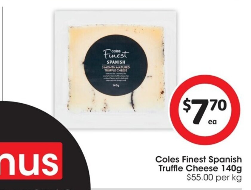 Coles Finest Spanish Truffle Cheese 140g offer at Coles
