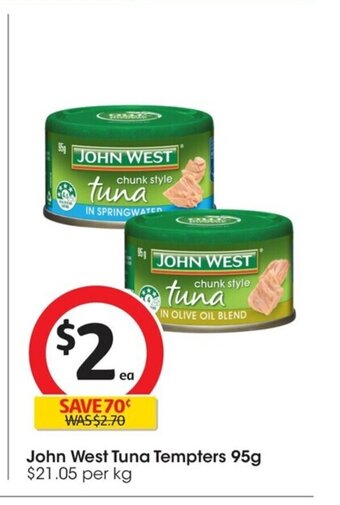 Coles John West Tuna Tempters 95g offer