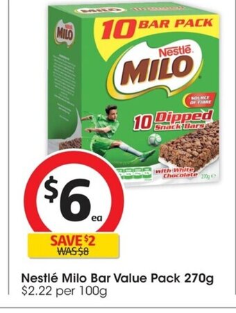 Coles Nestlé Milo Bar Value Pack 270g offer