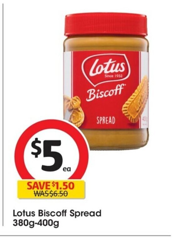 Lotus Biscoff Spread 380g400g offer at Coles
