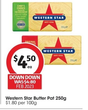 Coles Western Star Butter Pat 250g offer