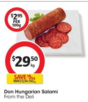Coles Don Hungarian Salami offer