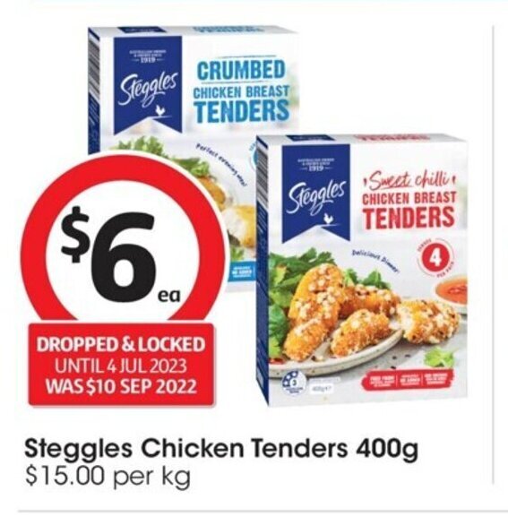 Steggles Chicken Tenders 400g offer at Coles