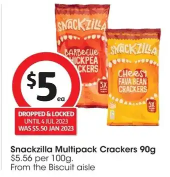 Coles Snackzilla Multipack Crackers 90g offer