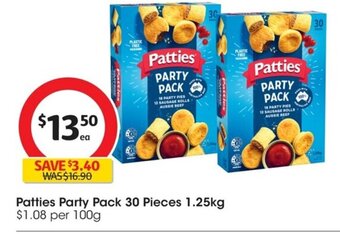Coles Patties Party Pack 30 Pieces 1.25kg offer