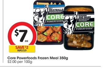 Coles Core Powerfoods Frozen Meal 350g offer