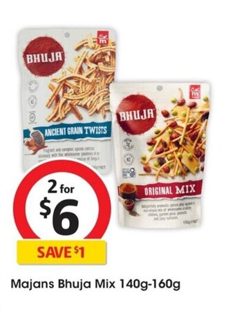Coles Majans Bhuja Mix 140g-160g offer