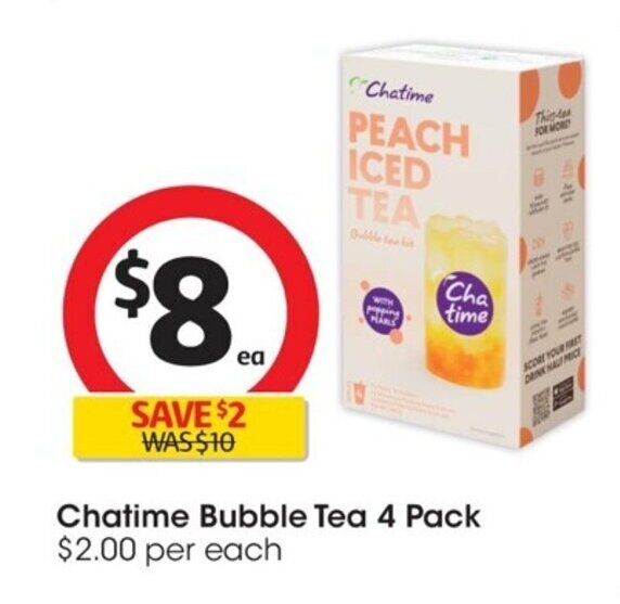Chatime Bubble Tea 4 Pack offer at Coles