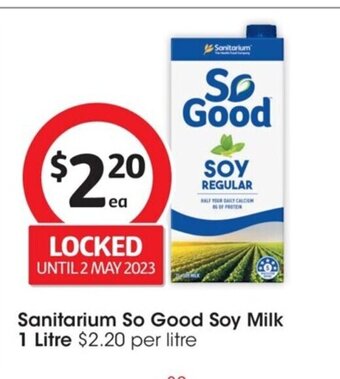 Coles Sanitarium So Good Soy Milk 1 Litre offer