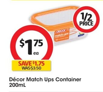 Coles Décor Match Ups Container 200ml offer