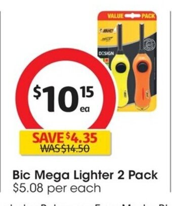 Coles Bic Mega Lighter 2 Pack offer