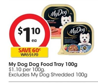 Coles My Dog Dog Food Tray 100g offer