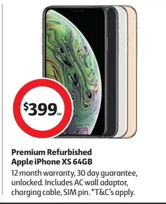 Coles Premium Refurbished Apple iPhone XS 64GB offer