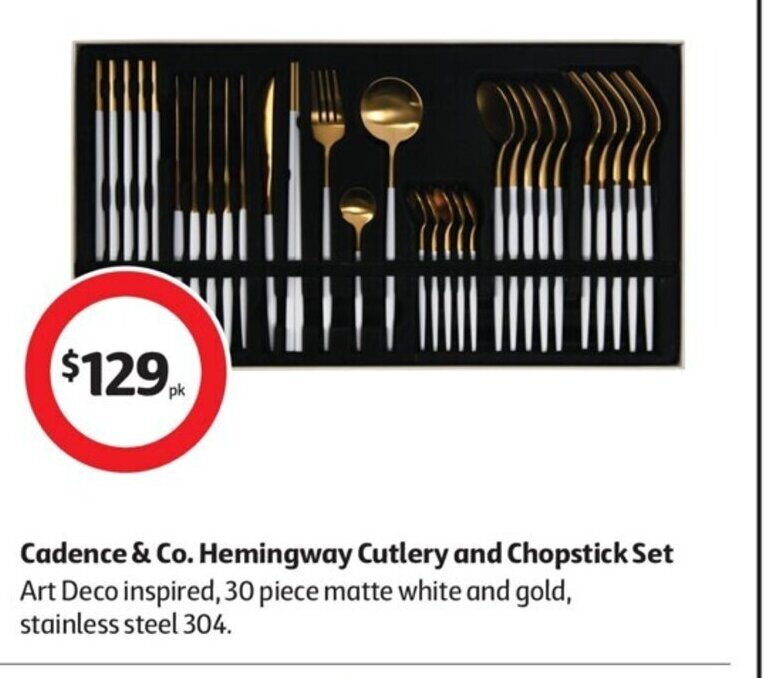 Cadence & Co. Hemingway Cutlery and Chopstick Set offer at Coles