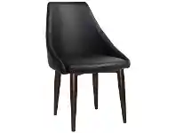 LivingStyles Stockholm Commercial Grade Vinyl Dining Chair, Metal Leg, Black / Walnut offer