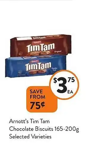 Foodworks Arnott's tim tam chocolate biscuits offer