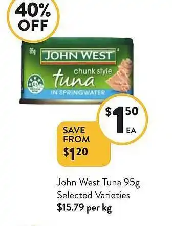 Foodworks John west tuna offer