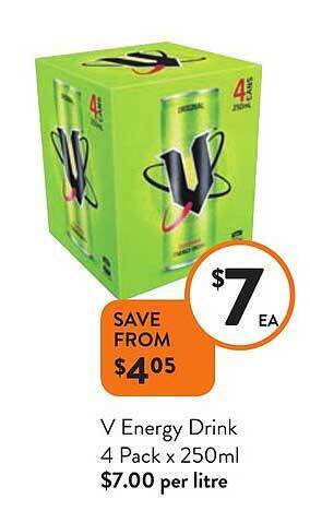 Foodworks V energy drink offer