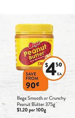 Foodworks Bega smooth or crunchy peanut butter offer