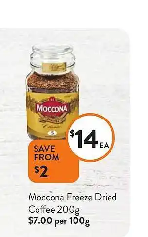 Foodworks Moccona freeze dried coffee offer